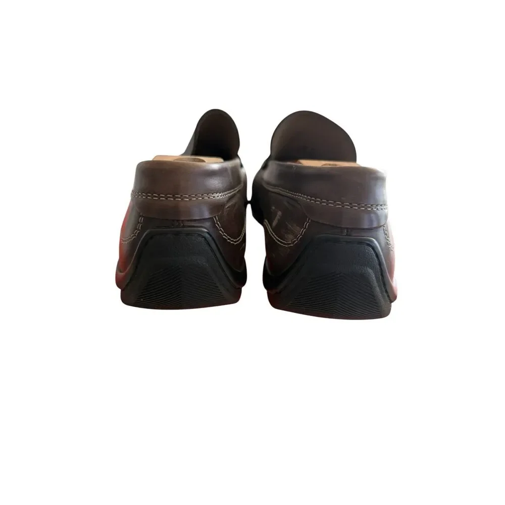 ECCO Fusion II Men's Cocoa Brown Leather Slip-On Moc Toe Loafers